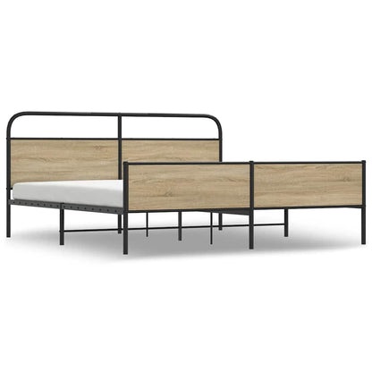 Bedframe zonder matras metaal gerookt eikenkleurig 200x200 cm