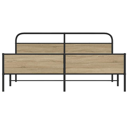Bedframe zonder matras metaal gerookt eikenkleurig 200x200 cm