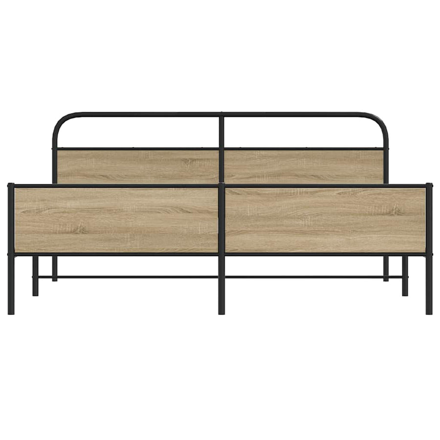 Bedframe zonder matras metaal gerookt eikenkleurig 200x200 cm