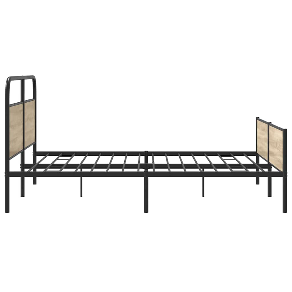 Bedframe zonder matras metaal gerookt eikenkleurig 200x200 cm