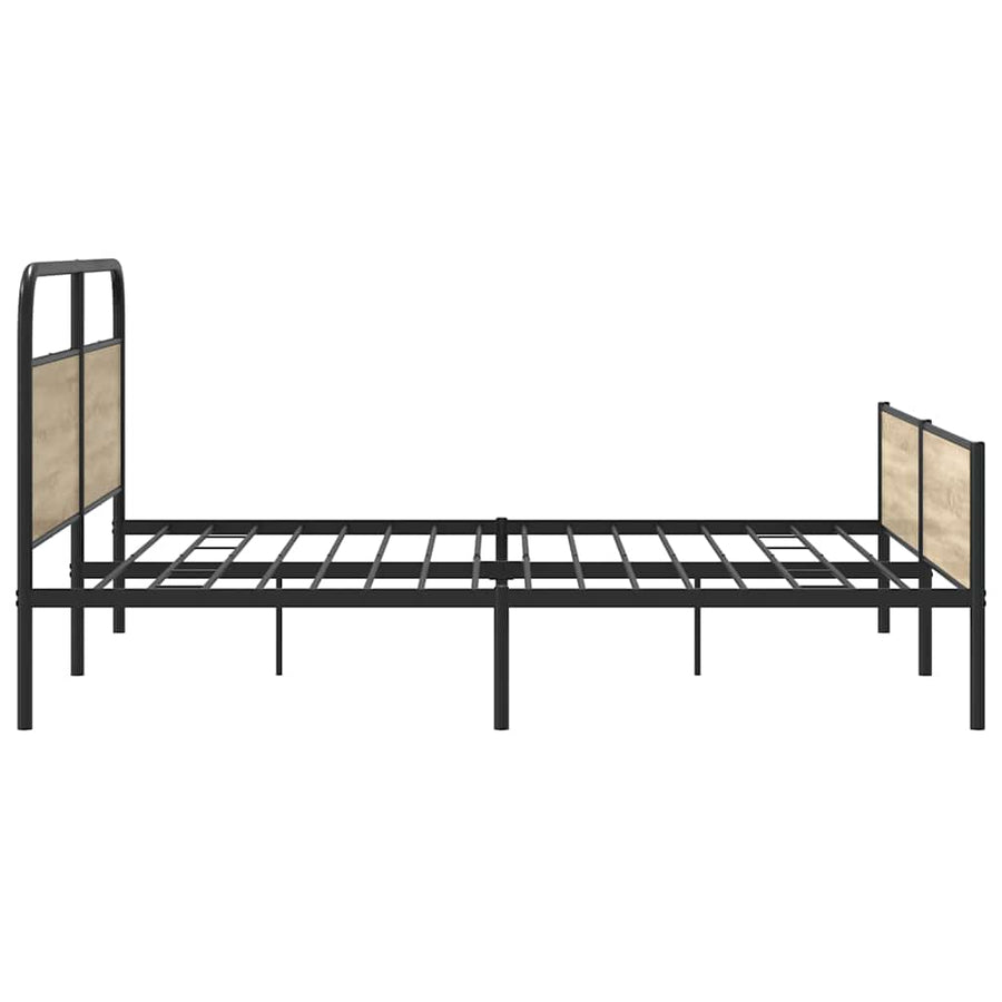 Bedframe zonder matras metaal gerookt eikenkleurig 200x200 cm