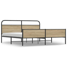 Bedframe zonder matras metaal gerookt eikenkleurig 150x200 cm