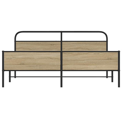Bedframe zonder matras metaal gerookt eikenkleurig 150x200 cm