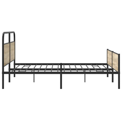 Bedframe zonder matras metaal gerookt eikenkleurig 150x200 cm