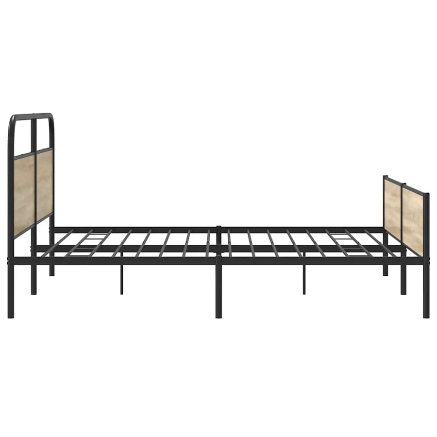 Bedframe zonder matras metaal gerookt eikenkleurig 150x200 cm