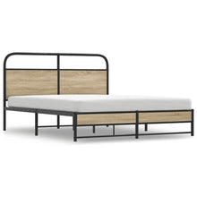 Bedframe zonder matras metaal gerookt eikenkleurig 160x200 cm