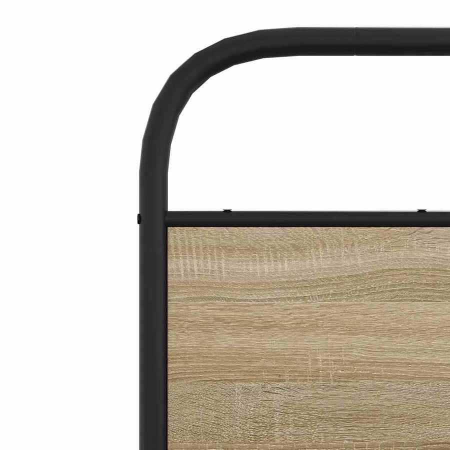 Bedframe zonder matras metaal gerookt eikenkleurig 193x203 cm