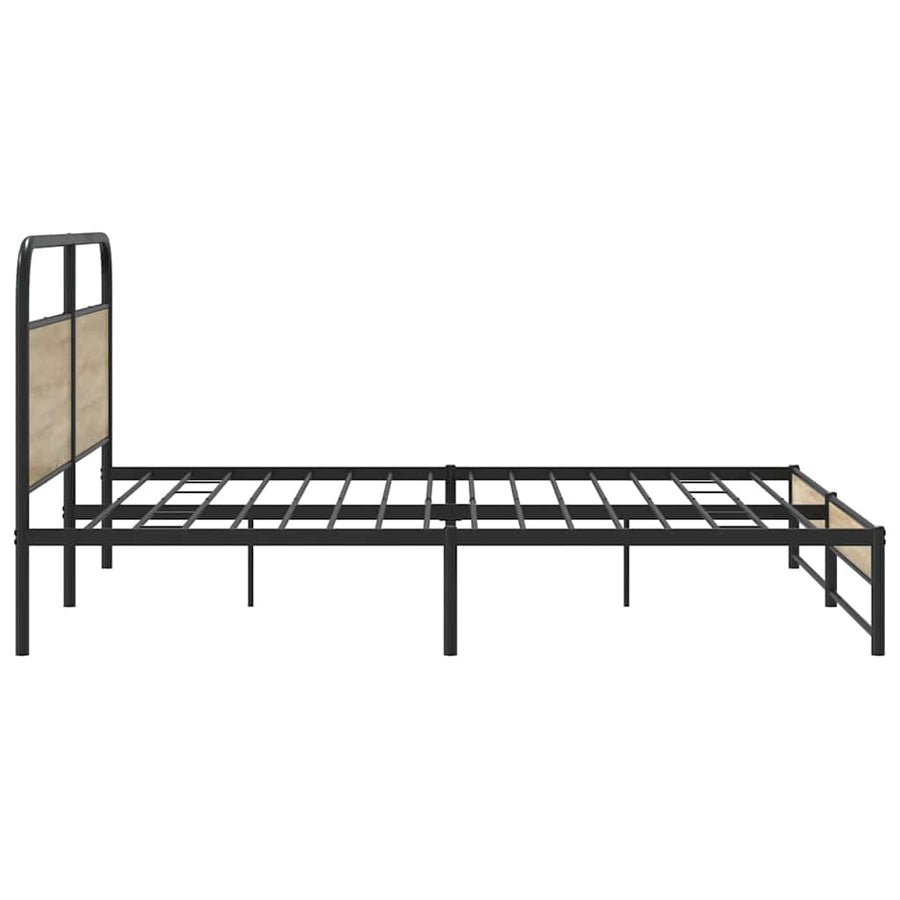 Bedframe zonder matras metaal gerookt eikenkleurig 200x200 cm