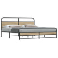 Bedframe zonder matras metaal gerookt eikenkleurig 200x200 cm