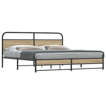 Bedframe zonder matras metaal gerookt eikenkleurig 200x200 cm
