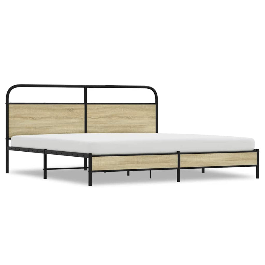 Bedframe zonder matras metaal sonoma eikenkleurig 180x200 cm