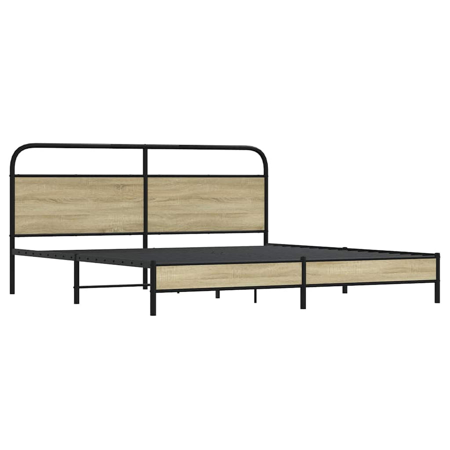 Bedframe zonder matras metaal sonoma eikenkleurig 180x200 cm