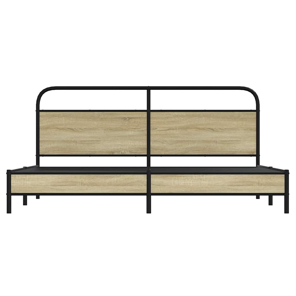 Bedframe zonder matras metaal sonoma eikenkleurig 180x200 cm