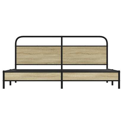 Bedframe zonder matras metaal sonoma eikenkleurig 180x200 cm