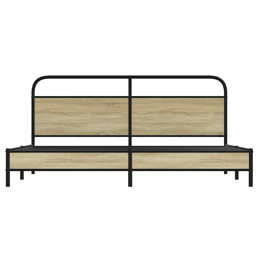 Bedframe zonder matras metaal sonoma eikenkleurig 180x200 cm