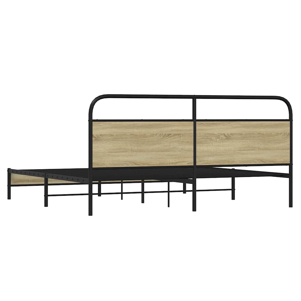 Bedframe zonder matras metaal sonoma eikenkleurig 180x200 cm