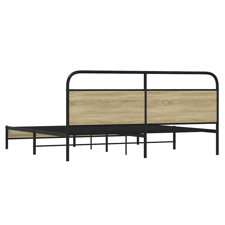 Bedframe zonder matras metaal sonoma eikenkleurig 180x200 cm