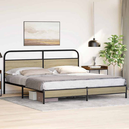 Bedframe zonder matras metaal sonoma eikenkleurig 183x213 cm