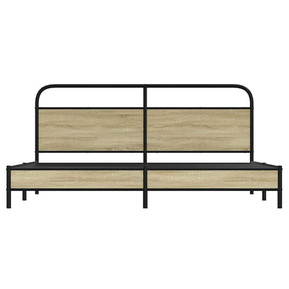 Bedframe zonder matras metaal sonoma eikenkleurig 183x213 cm