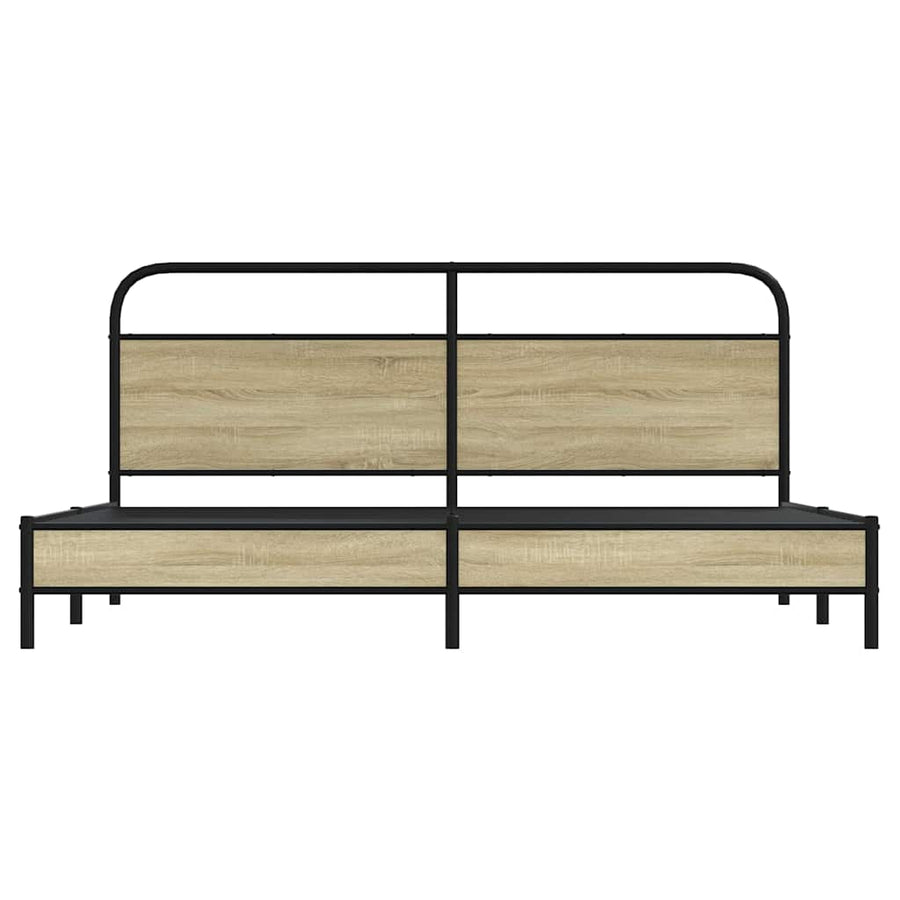Bedframe zonder matras metaal sonoma eikenkleurig 183x213 cm