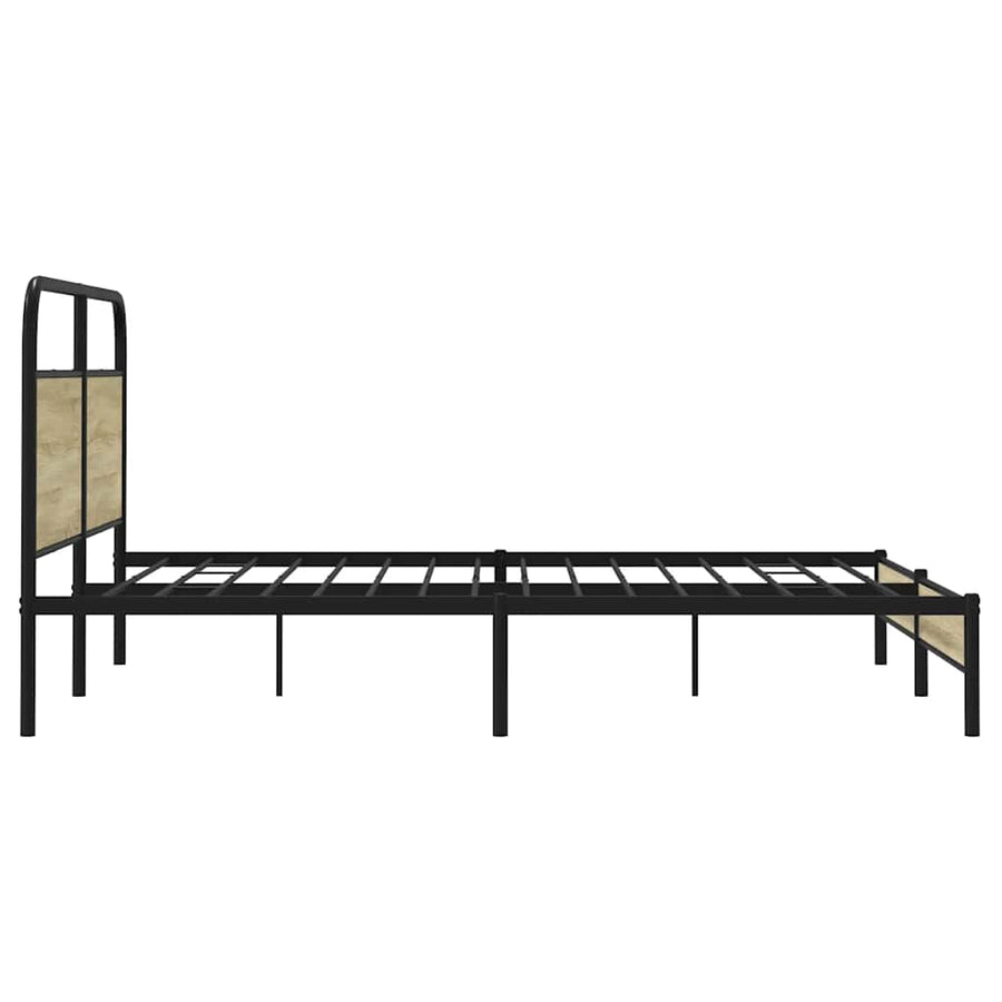 Bedframe zonder matras metaal sonoma eikenkleurig 183x213 cm
