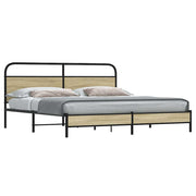 Bed frame without mattress metal Sonoma oak coloured 183x213 cm