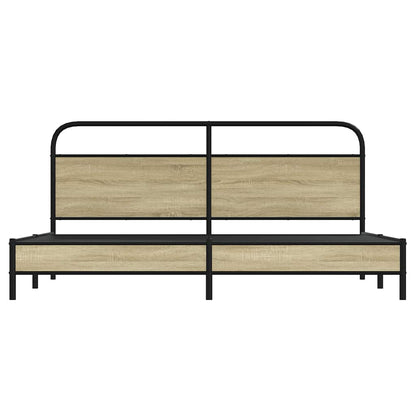 Bedframe zonder matras metaal sonoma eikenkleur 200x200 cm