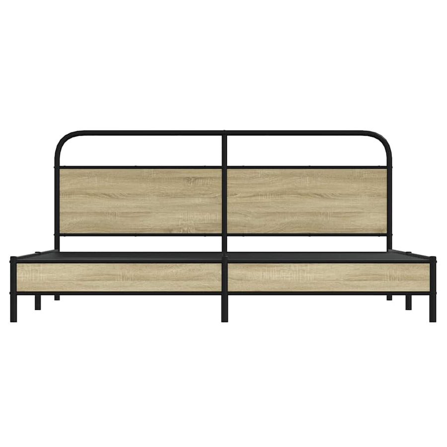 Bedframe zonder matras metaal sonoma eikenkleur 200x200 cm