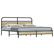 Bedframe metaal sonoma eiken 200x200 cm