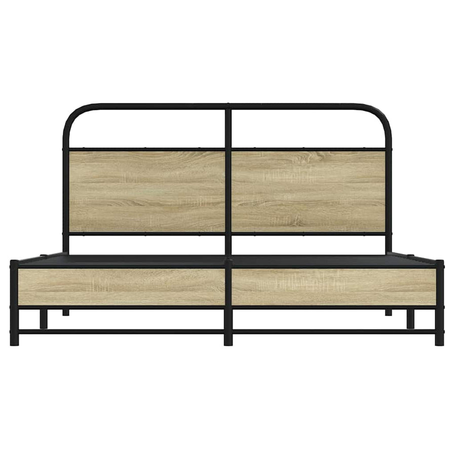Bedframe zonder matras metaal sonoma eikenkleurig 160x200 cm
