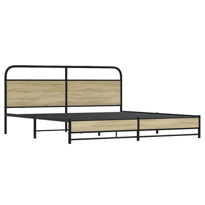 Bedframe zonder matras metaal sonoma eikenkleurig 183x213 cm