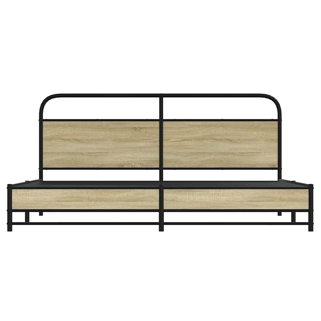 Bedframe zonder matras metaal sonoma eikenkleurig 183x213 cm