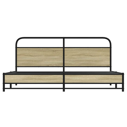 Bedframe zonder matras metaal sonoma eikenkleurig 183x213 cm