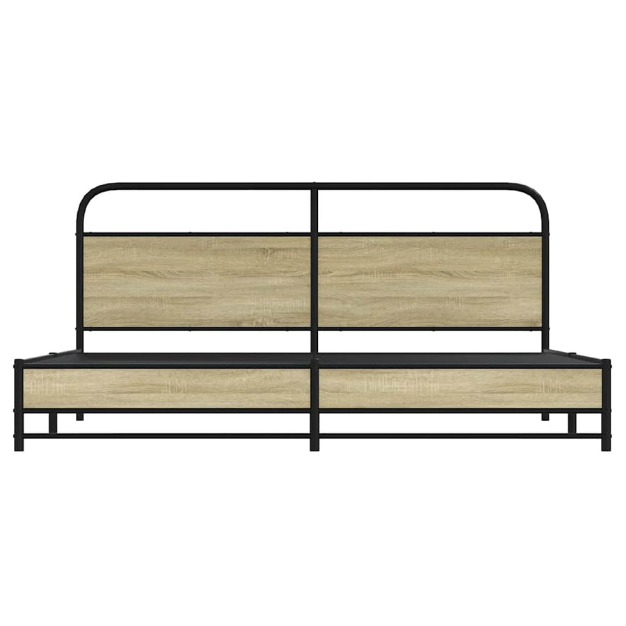 Bedframe zonder matras metaal sonoma eikenkleurig 183x213 cm