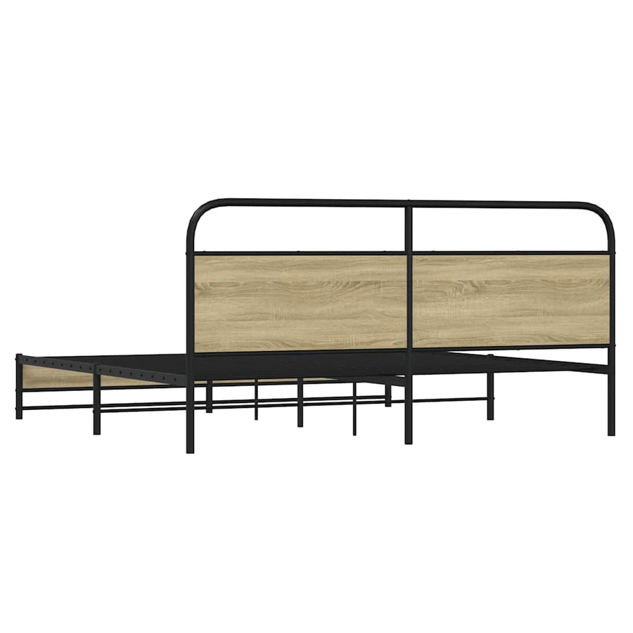 Bedframe zonder matras metaal sonoma eikenkleurig 183x213 cm