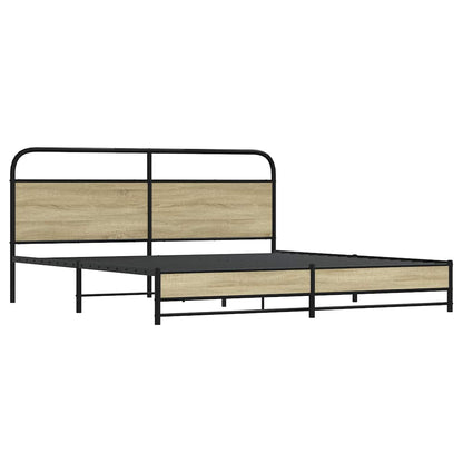 Bedframe zonder matras metaal sonoma eikenkleurig 193x203 cm