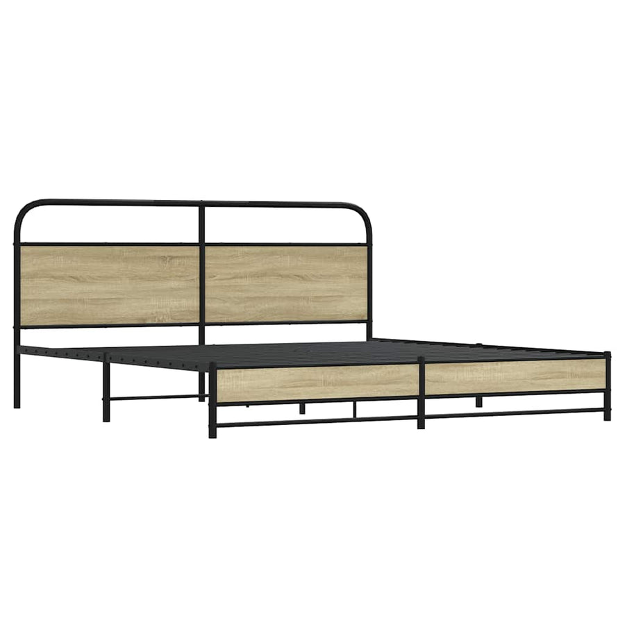 Bedframe zonder matras metaal sonoma eikenkleurig 193x203 cm