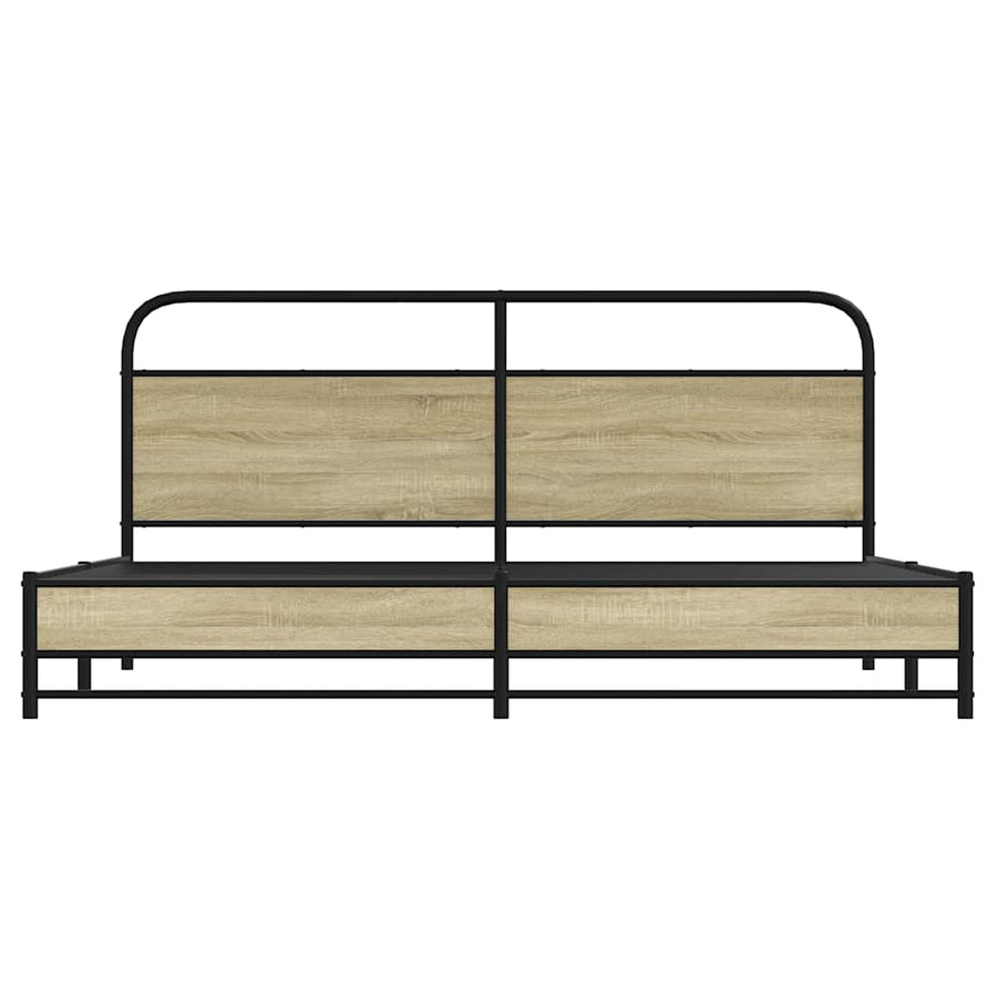 Bedframe zonder matras metaal sonoma eikenkleurig 193x203 cm
