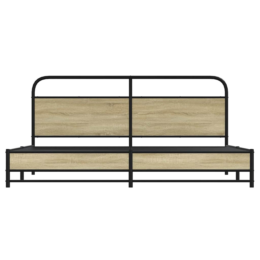 Bedframe zonder matras metaal sonoma eikenkleur 200x200 cm