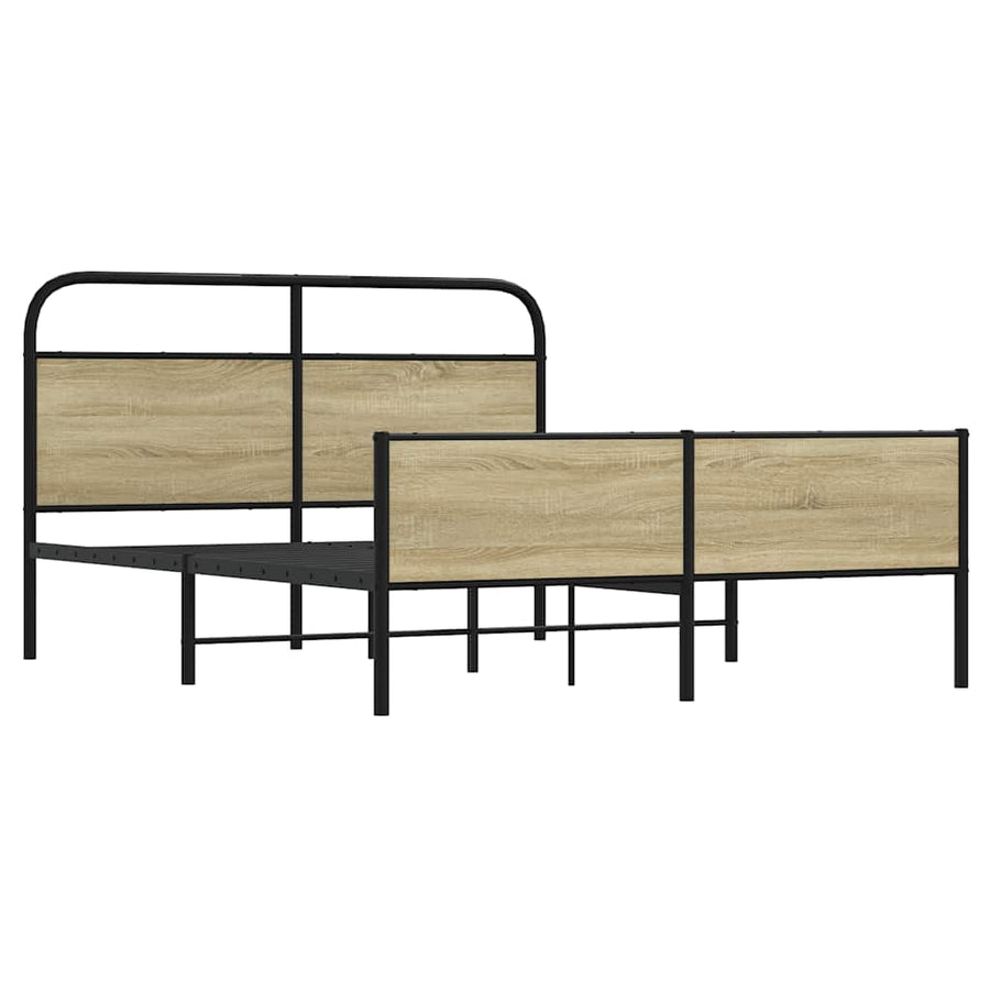 Bedframe zonder matras metaal sonoma eikenkleurig 150x200 cm