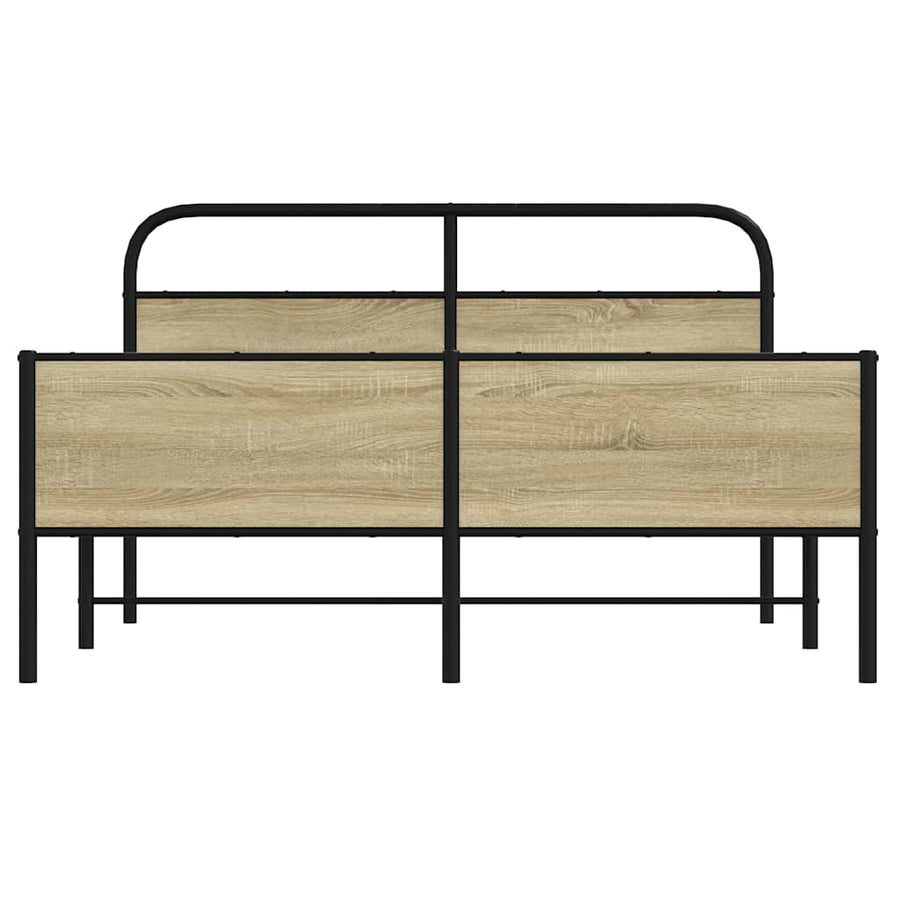 Bedframe zonder matras metaal sonoma eikenkleurig 150x200 cm