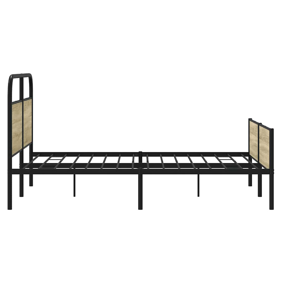 Bedframe zonder matras metaal sonoma eikenkleurig 150x200 cm