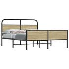 Bed frame without mattress metal Sonoma oak-coloured 150x200 cm
