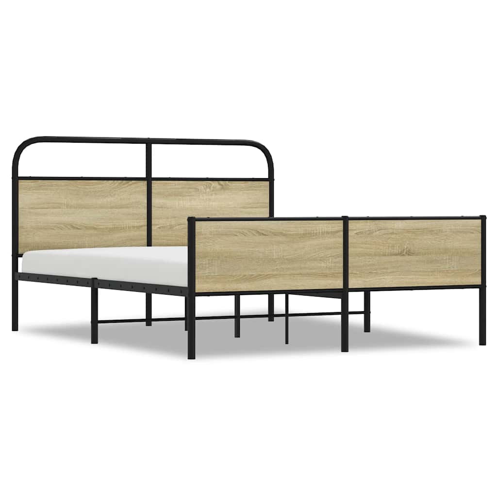 Bedframe zonder matras metaal sonoma eikenkleurig 160x200 cm