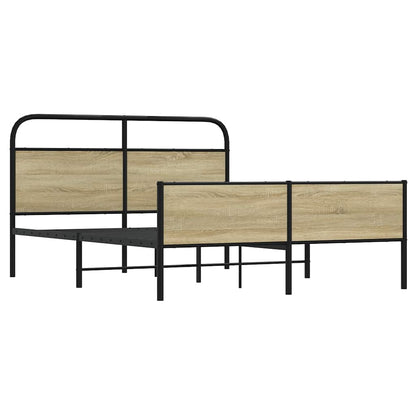 Bedframe zonder matras metaal sonoma eikenkleurig 160x200 cm