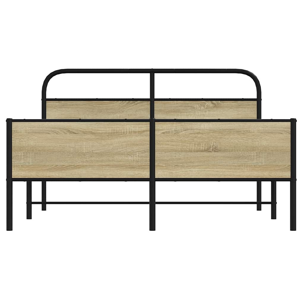 Bedframe zonder matras metaal sonoma eikenkleurig 160x200 cm