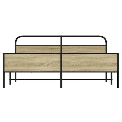 Bedframe zonder matras metaal sonoma eikenkleurig 180x200 cm