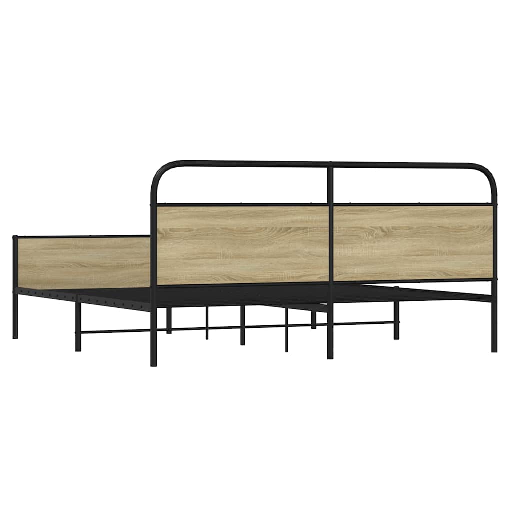 Bedframe zonder matras metaal sonoma eikenkleurig 180x200 cm