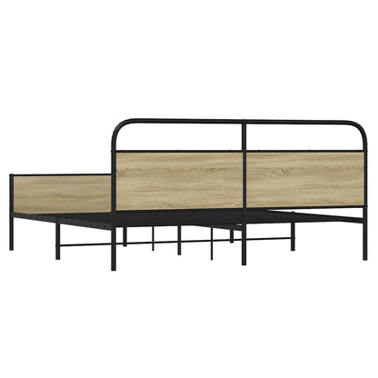 Bedframe zonder matras metaal sonoma eikenkleurig 180x200 cm
