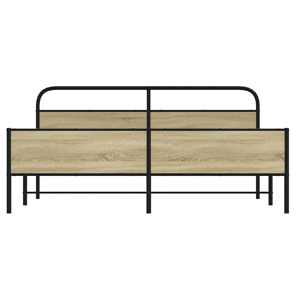Bedframe zonder matras metaal sonoma eikenkleurig 183x213 cm